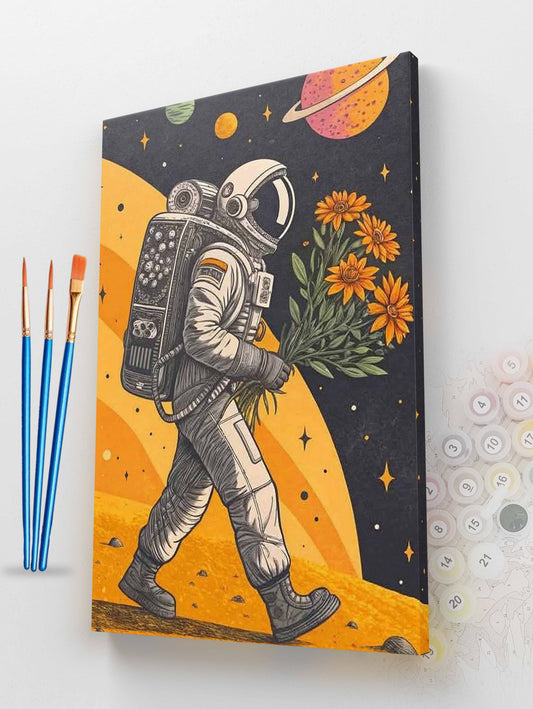 Floral Spaceman Paint by Numbers Kit