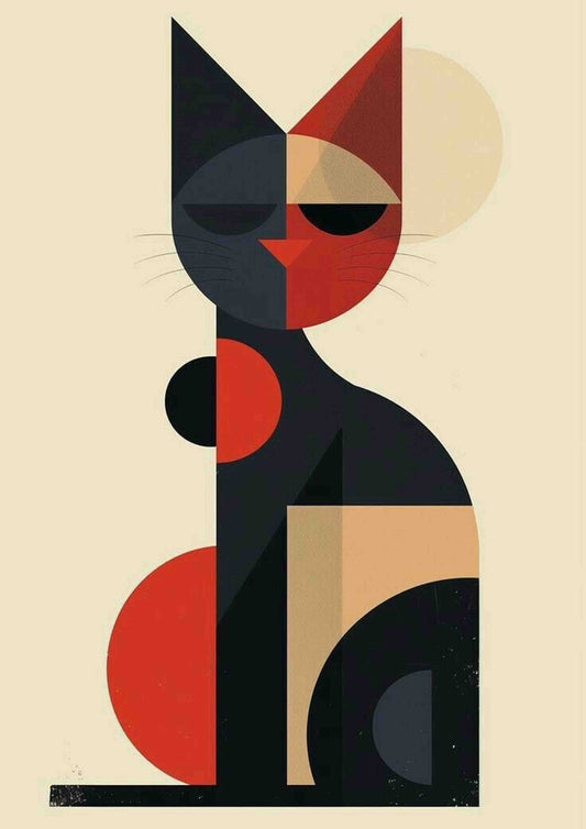Cubist Catitude Poster Wall Art