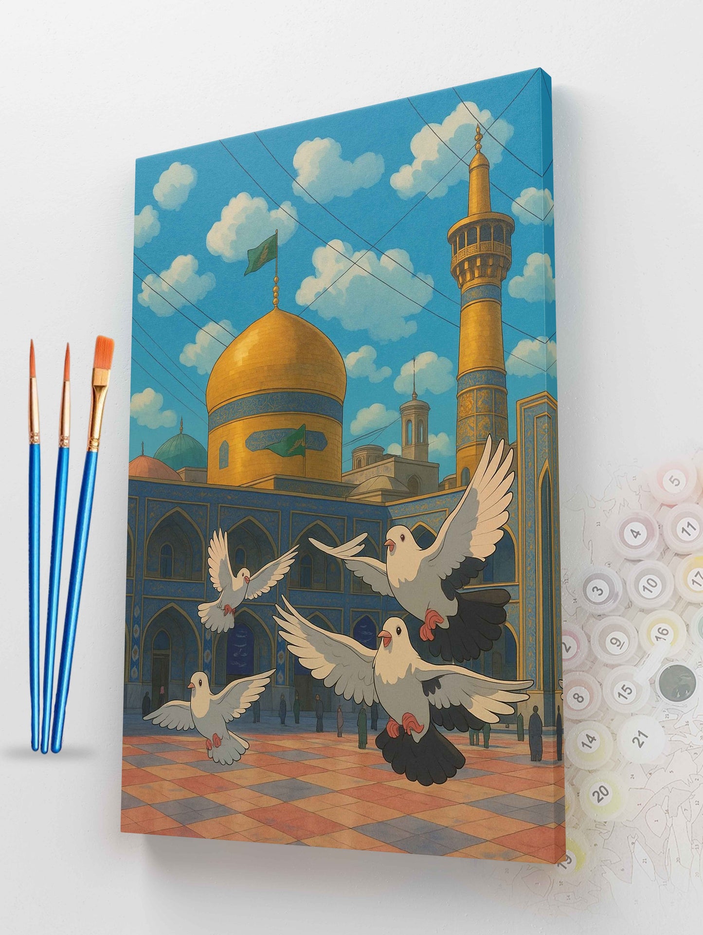 Holy Shrine with Doves Paint by Numbers Kit