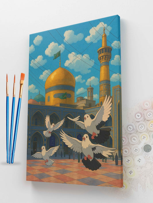 Holy Shrine with Doves Paint by Numbers Kit