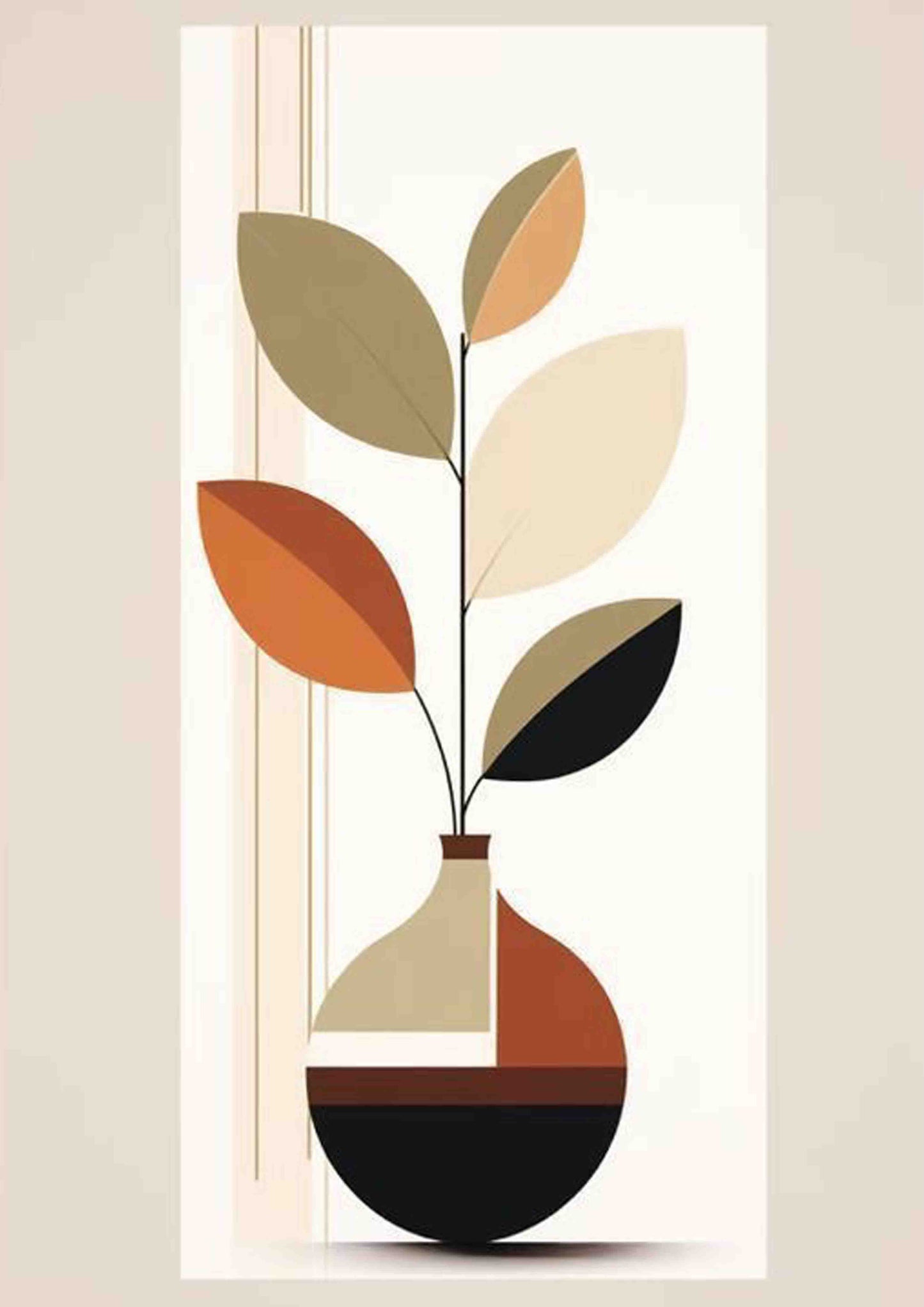Autumn Leaves in Vase Poster Wall Art