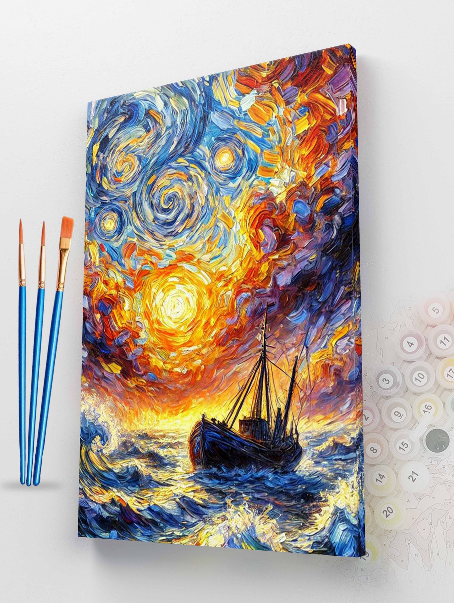 Starry Night Ship Paint by Numbers Kit