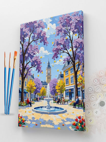 Purple City Square Paint by Numbers Kit