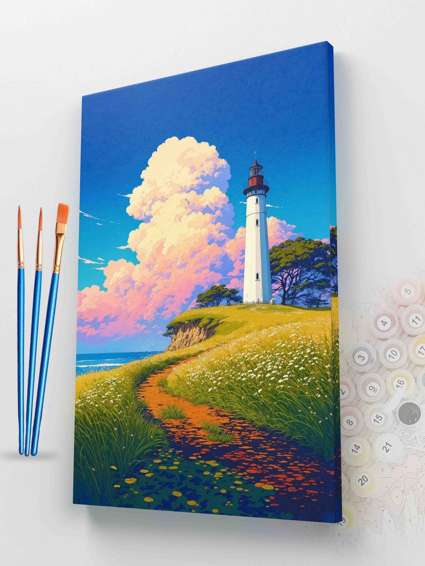 Clifftop Lighthouse Paint by Numbers Kit