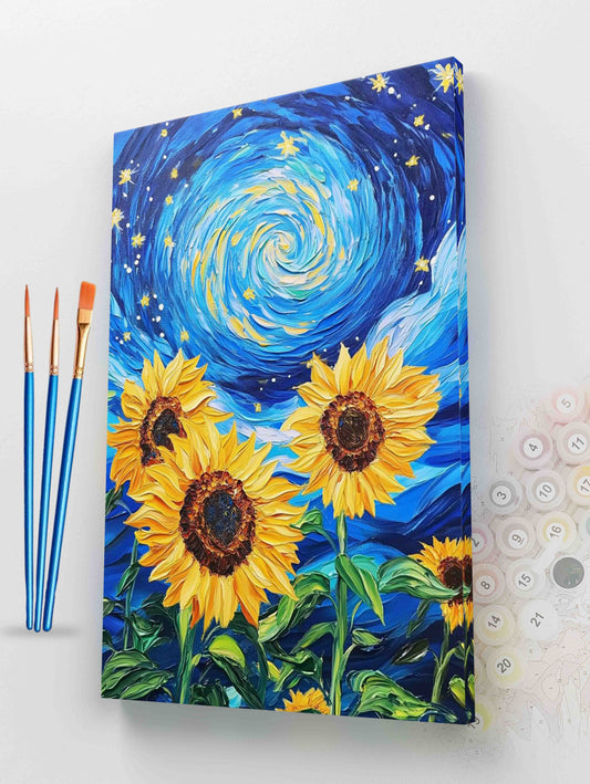 Sunflowers Under the Stars Paint by Numbers kit