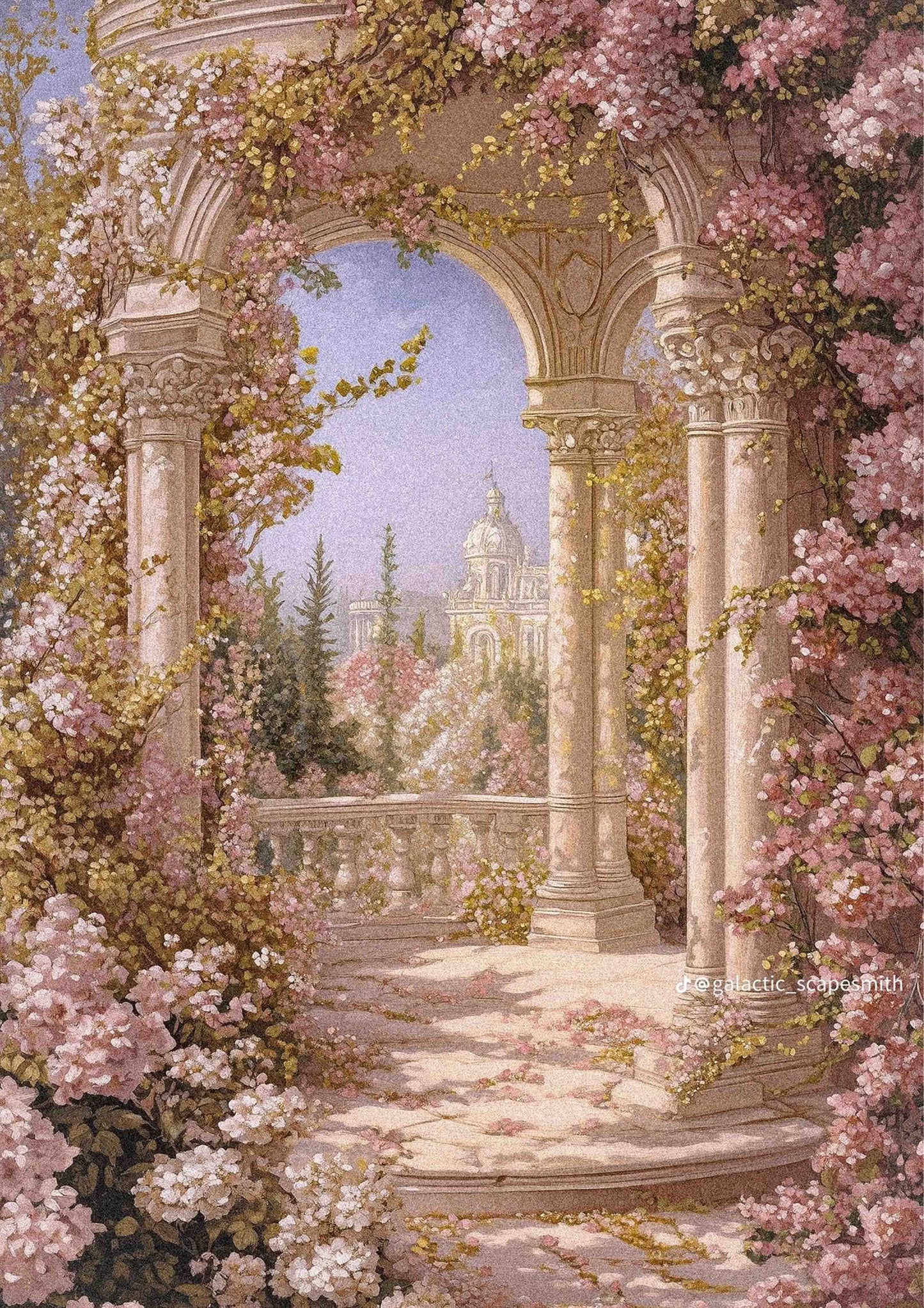 Through the Blossomed Arch Poster Wall Art