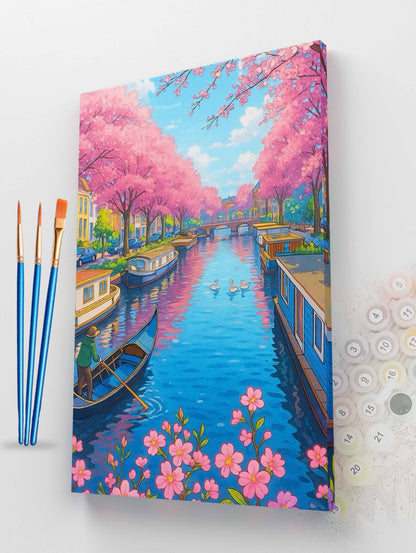 Sakura Canal Paint by Numbers Kit