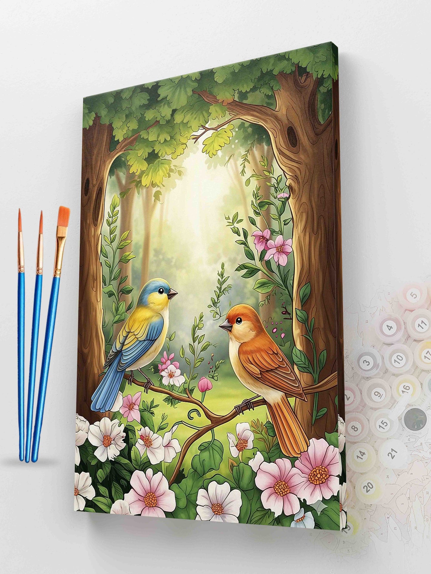Two Birds on a Branch Paint by Numbers Kit