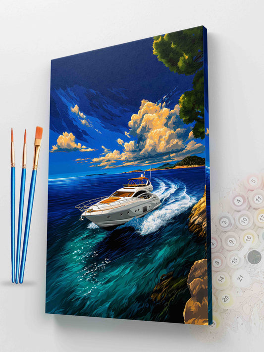 Yacht on the Ocean Paint by Numbers Kit