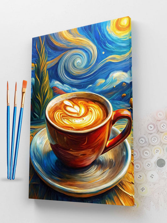 Starry Night Coffee Paint by Numbers Kit