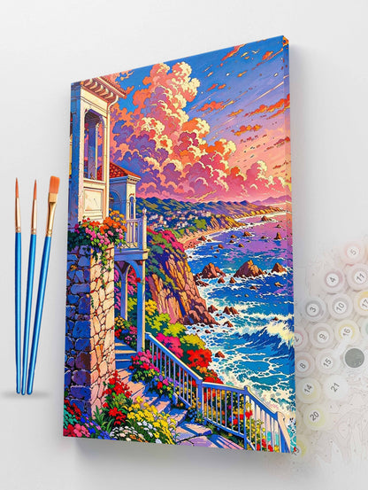 Vibrant Coastal Sunset Paint by Numbers Kit