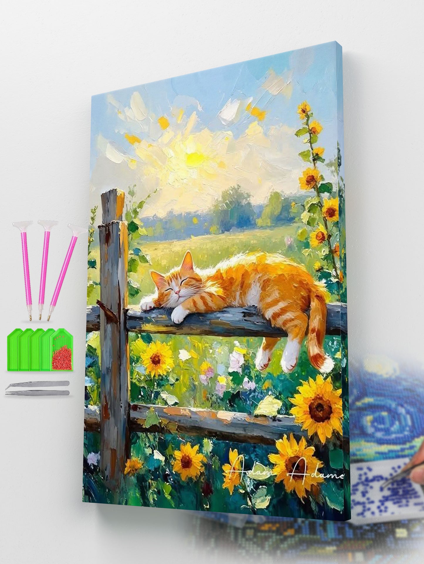 The Lazy Cat Diamond Painting Kit
