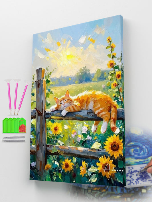 The Lazy Cat Diamond Painting Kit