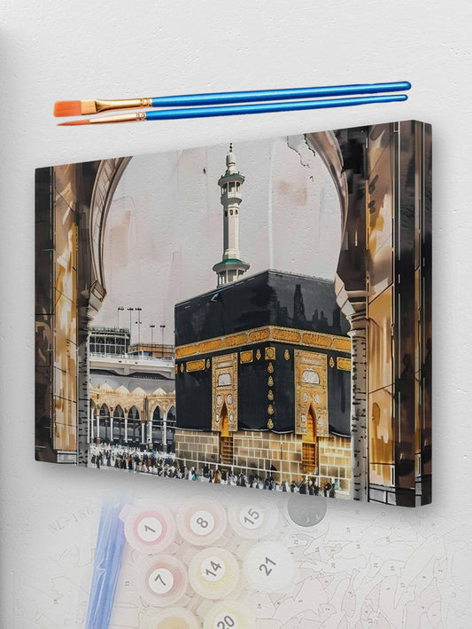 Holy Kaaba in Masjid al-Haram Paint by Numbers Kit