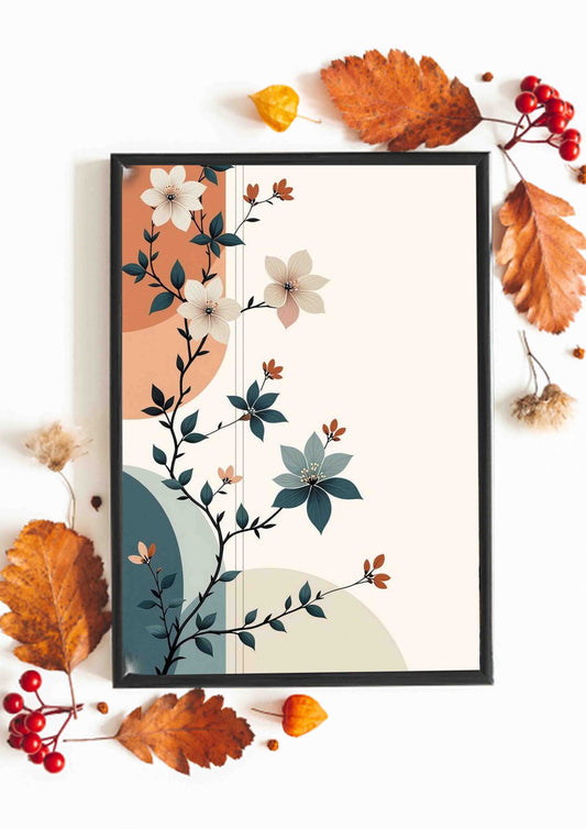 Autumn Bloom Minimalist Poster Wall Art