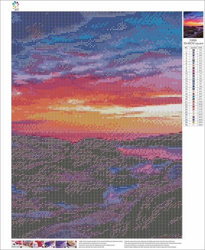 Vivid Seaview Sunset | Diamond Painting Kit - Paint with Gemz