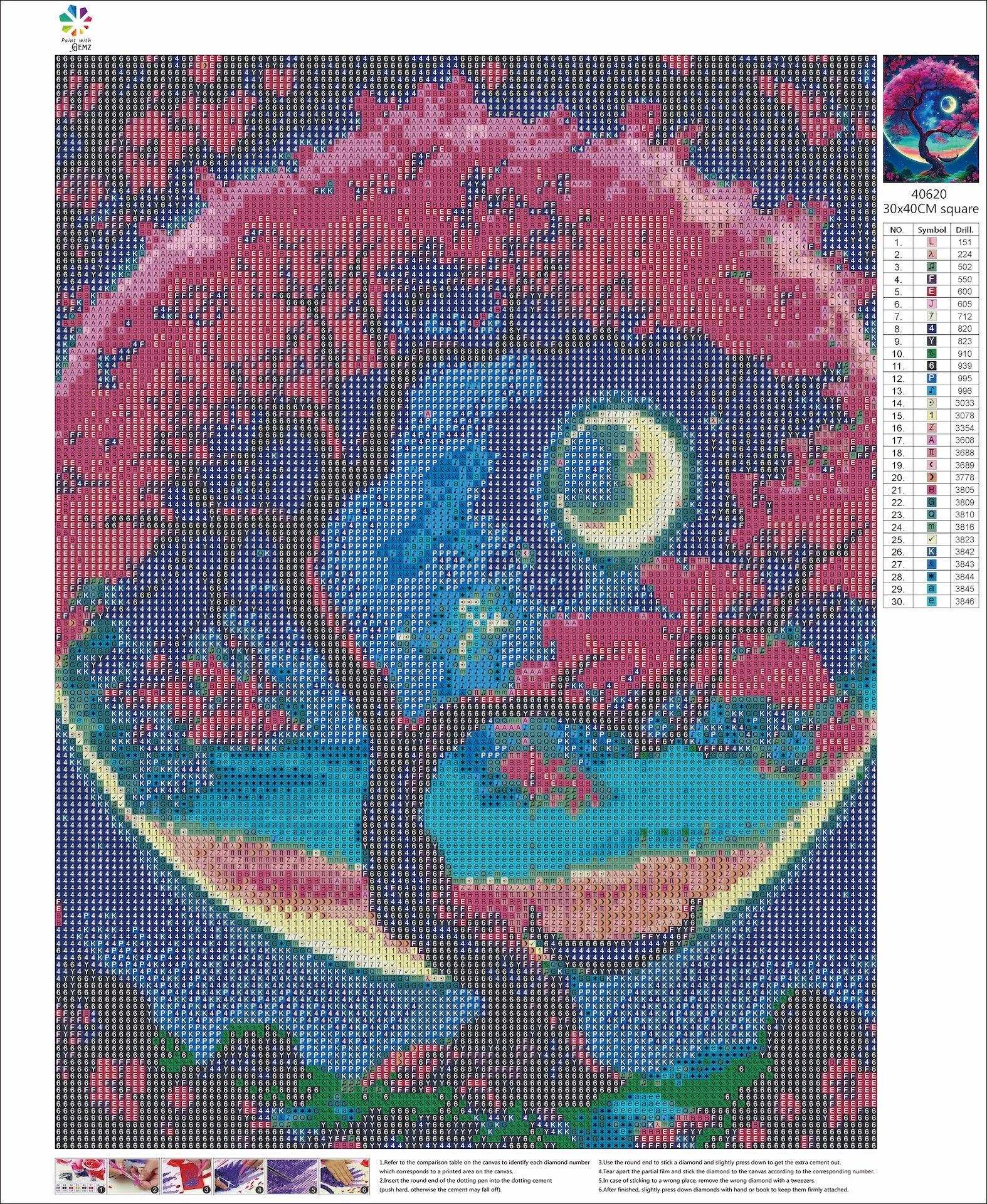 Midnight blossom | Diamond Painting Kit - Paint with Gemz
