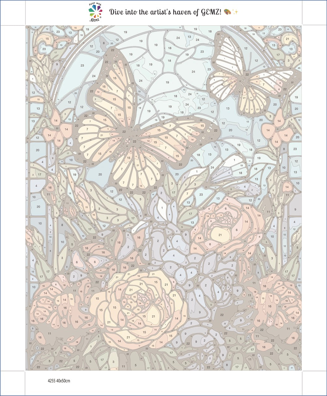 Butterfly Garden in Glass Paint by Numbers kit