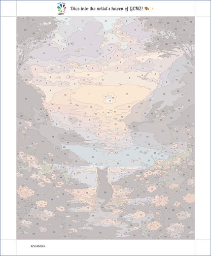 A Cat's Sunset Dream Paint by Numbers kit