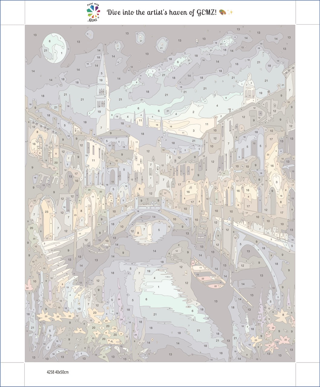 Romantic Canal Paint by Numbers kit