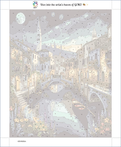 Romantic Canal Paint by Numbers kit