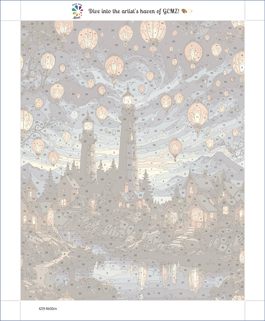 Lighthouse Lantern Festival Paint by Numbers kit