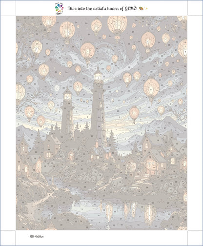 Lighthouse Lantern Festival Paint by Numbers kit