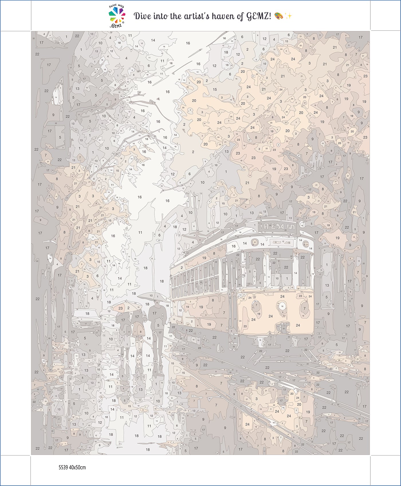 Rainy Rails and Autumn Tales Paint by Numbers kit