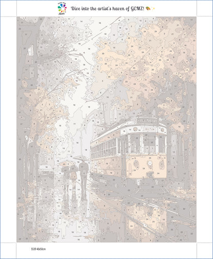 Rainy Rails and Autumn Tales Paint by Numbers kit