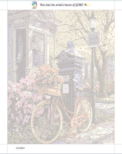 The Bicycle by the Post Paint by Numbers kit