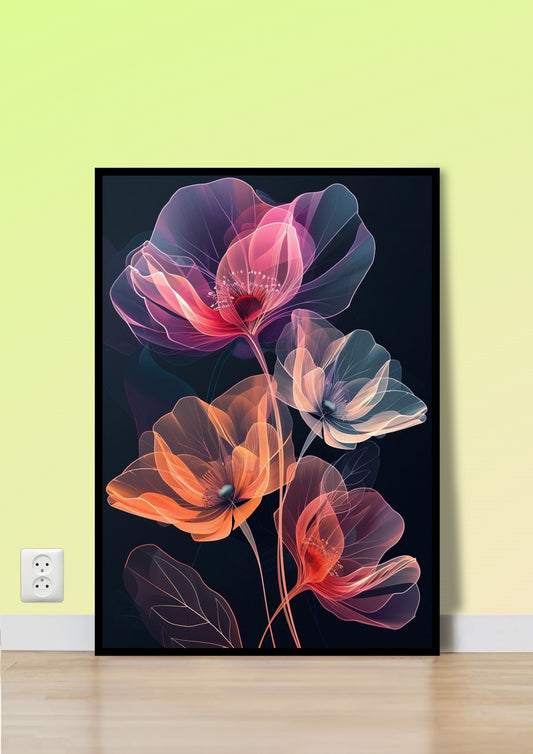 Luminous Petals Poster Wall Art