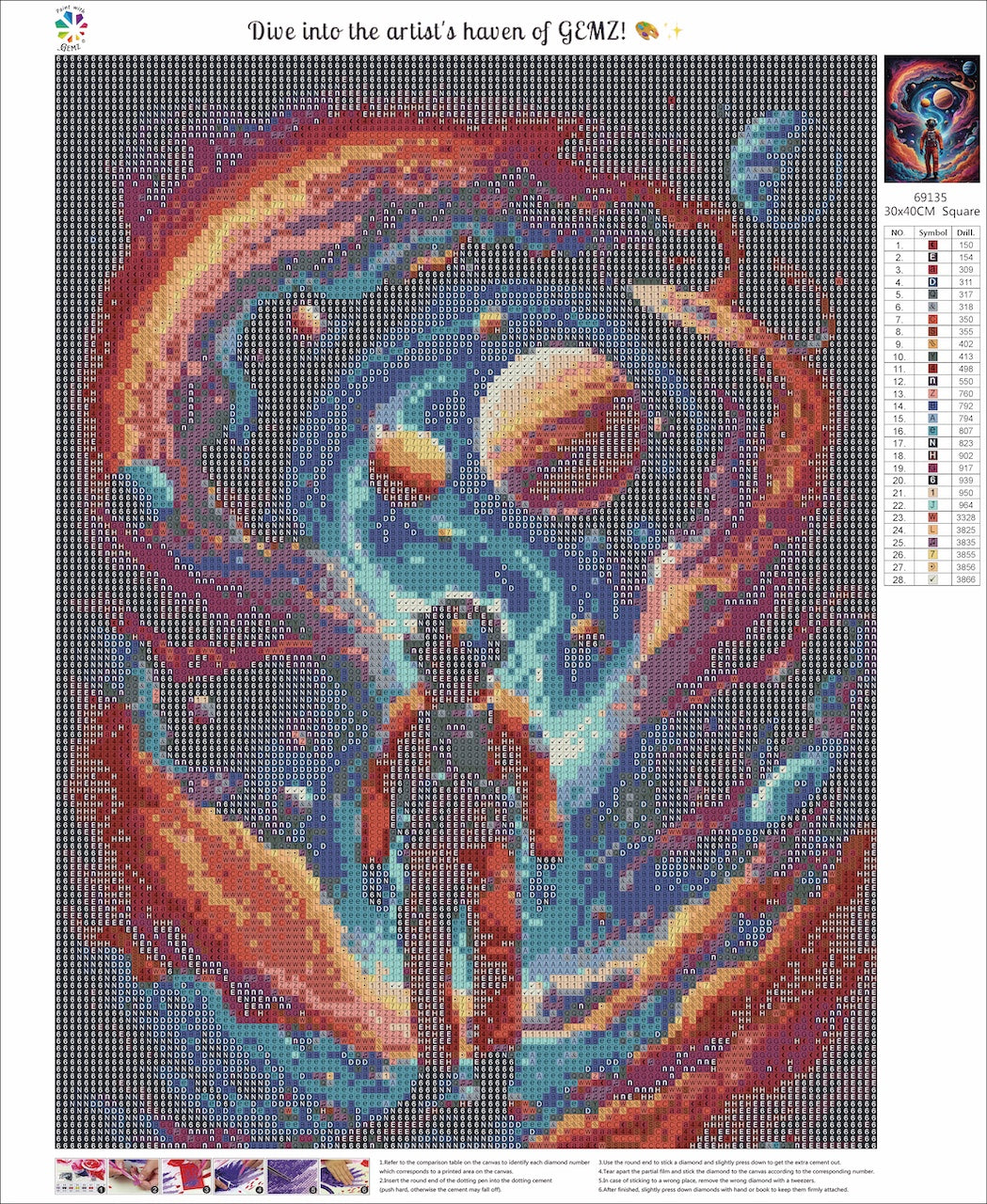 Cosmic Traveller Diamond Art canvas