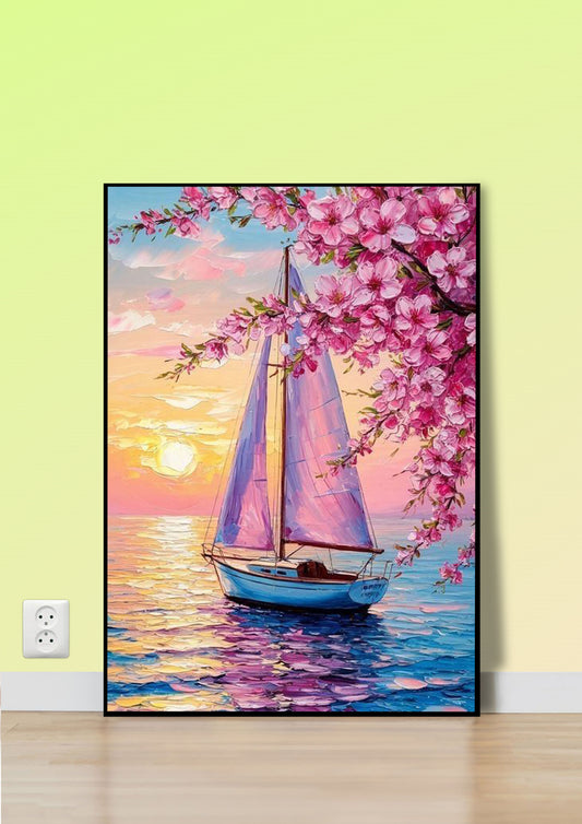 Cherry Blossom Voyage Poster Wall Art