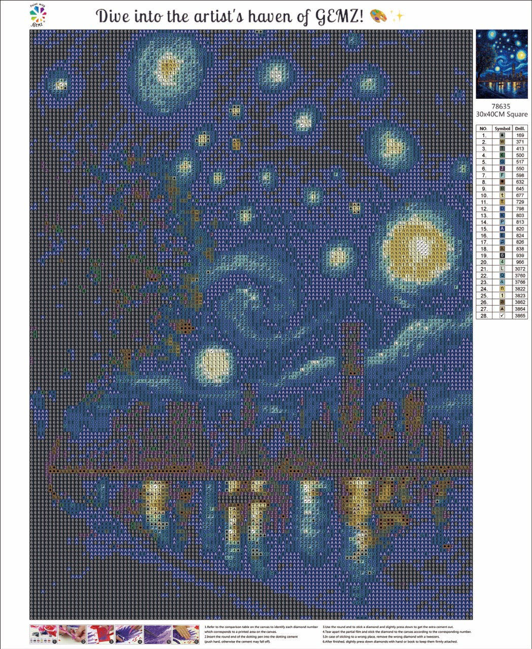 Neo-Starry Night Diamond Painting Kit