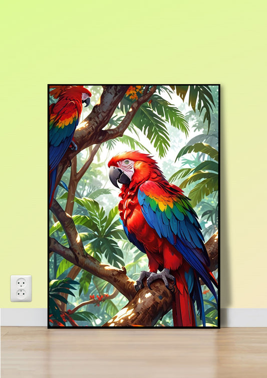 Parrot Paradise Poster Wall Art
