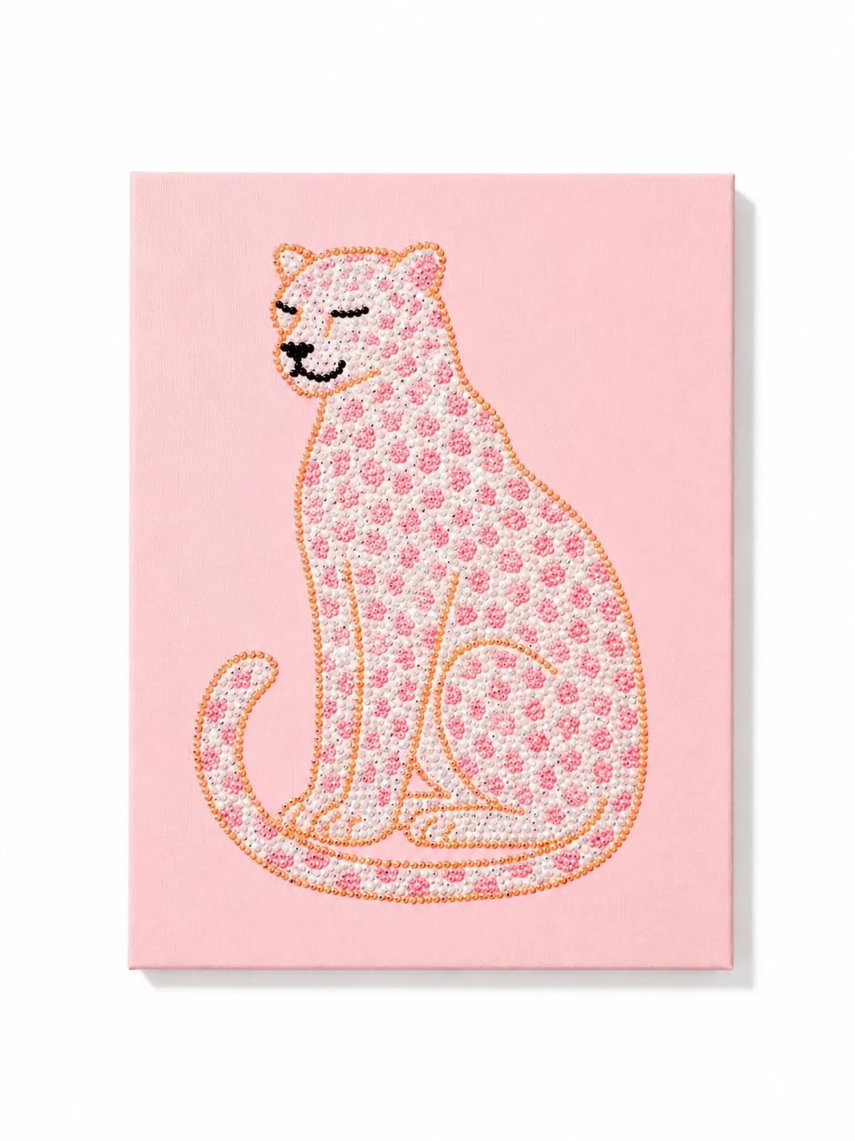 Preppy Pink Leopard Bedazzling Canvas Kit