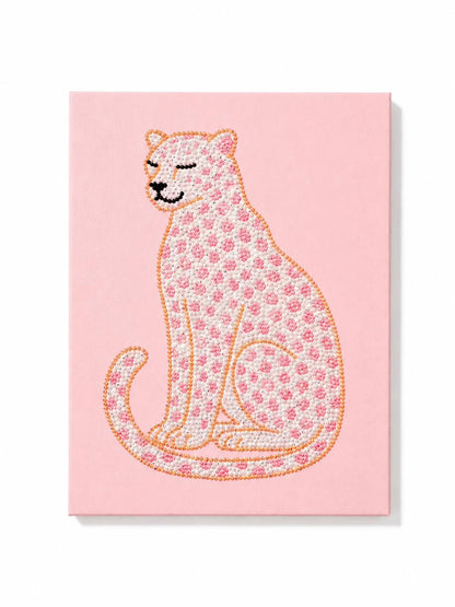 Preppy Pink Leopard Bedazzling Canvas Kit