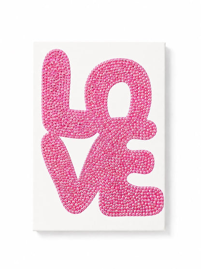 Pink Bubble Love Bedazzling Canvas Kit