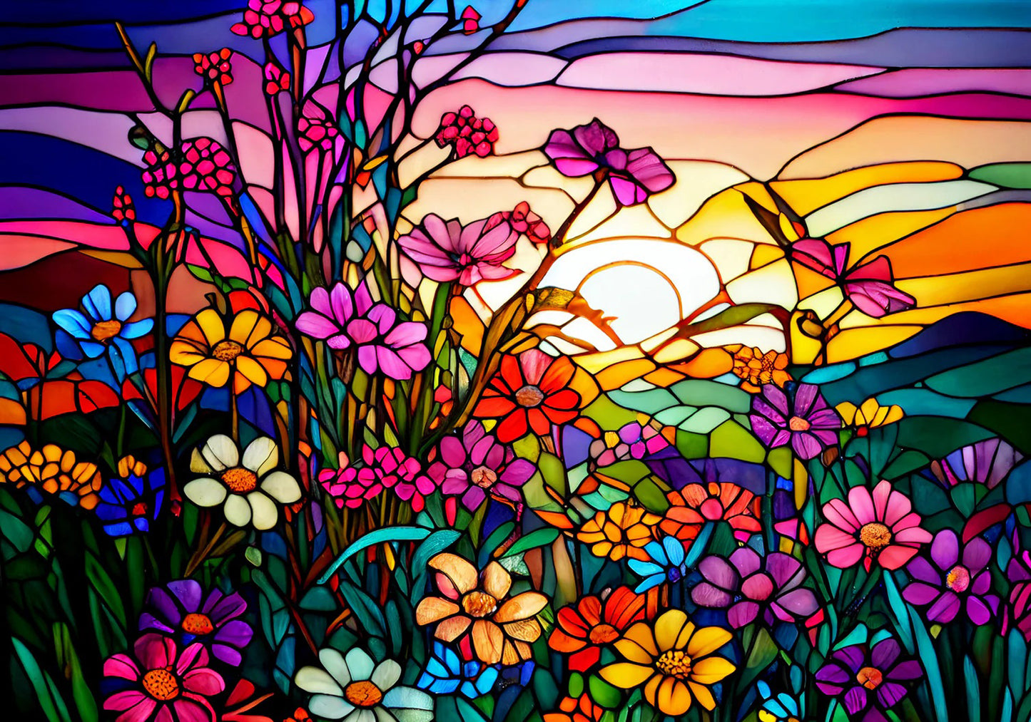Sunset Flower Garden Diamond Painting Kit