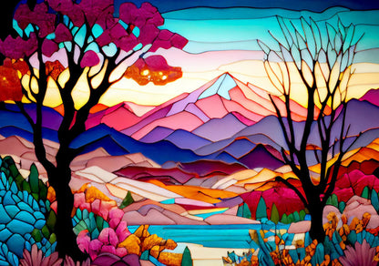 Colorful Mountain Peak Diamond Painting Kit