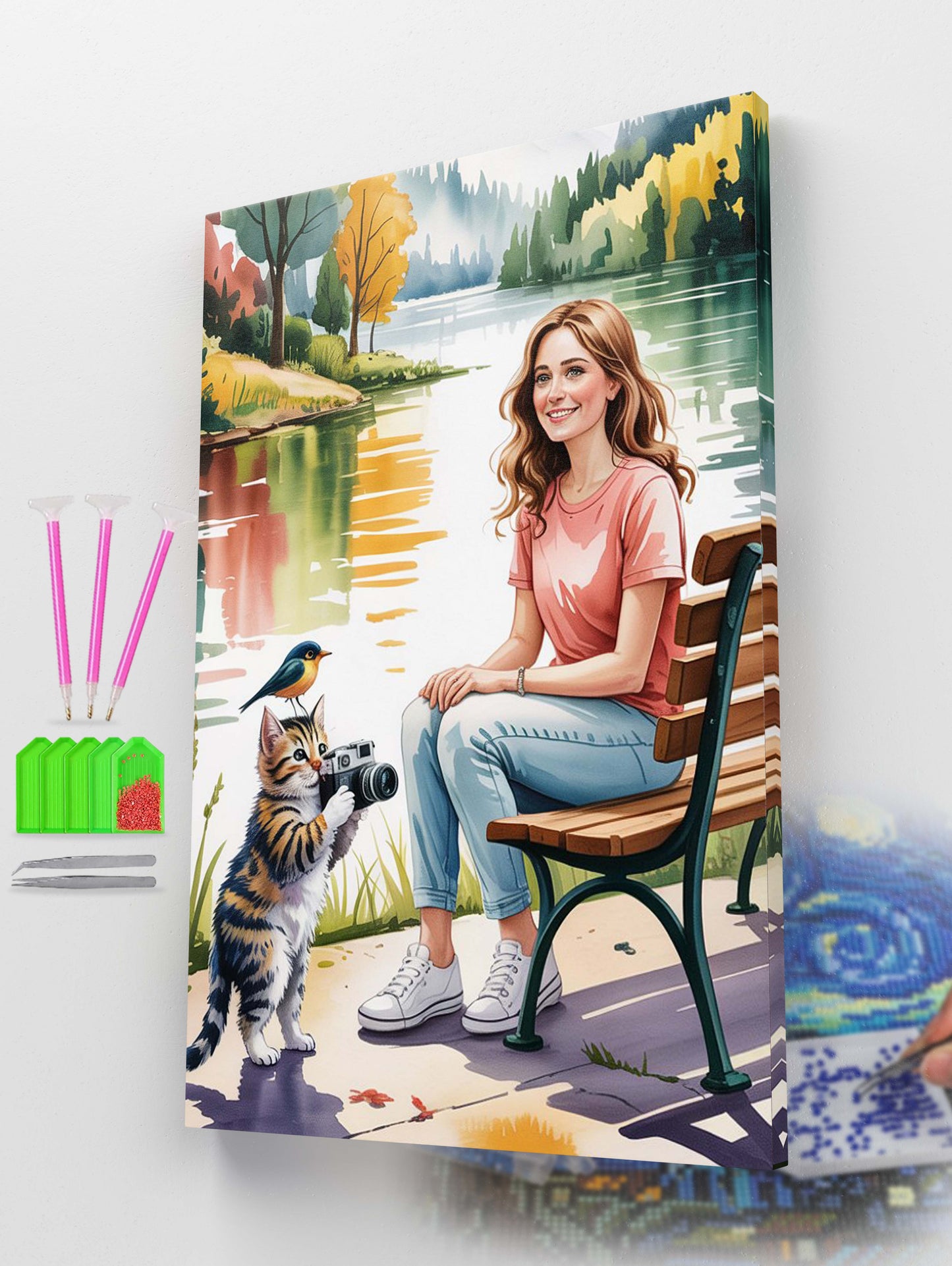 The Curious Cameracat Diamond Painting Kit