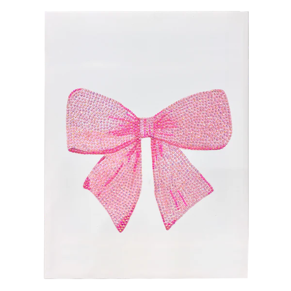 Preppy Pink Bow Bedazzling Canvas Kit