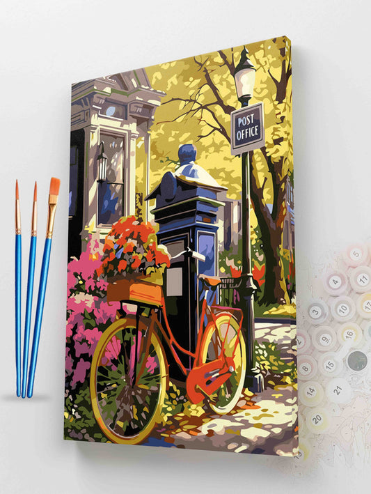 The Bicycle by the Post Paint by Numbers kit