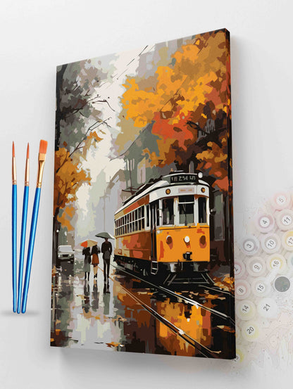 Rainy Rails and Autumn Tales Paint by Numbers kit