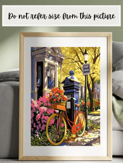 The Bicycle by the Post Paint by Numbers kit
