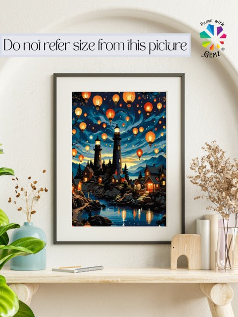 Lighthouse Lantern Festival Paint by Numbers kit