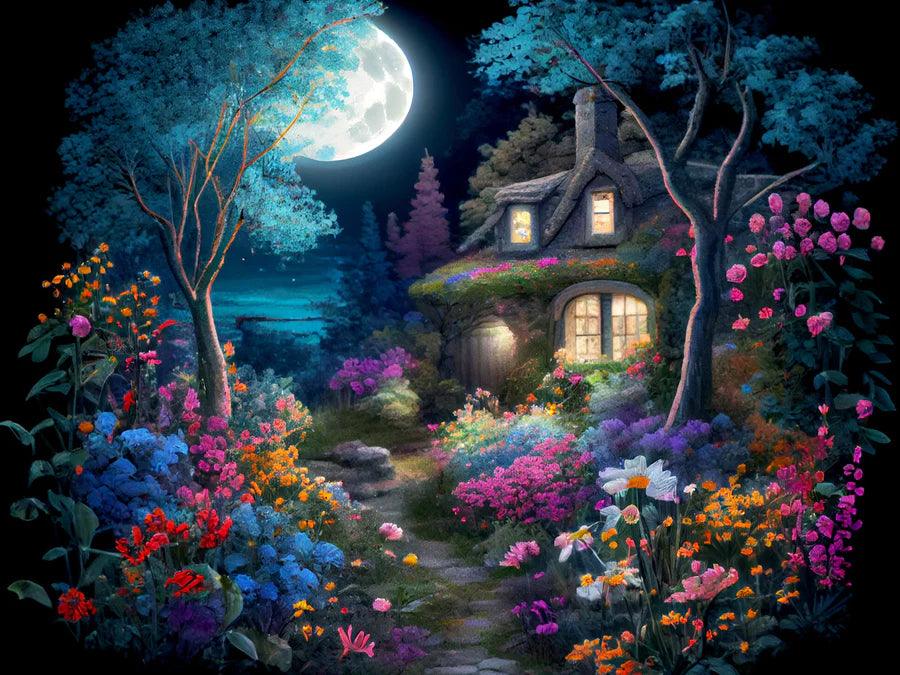 Garden in Moonlight | Diamond Painting Kit - Paint with Gemz