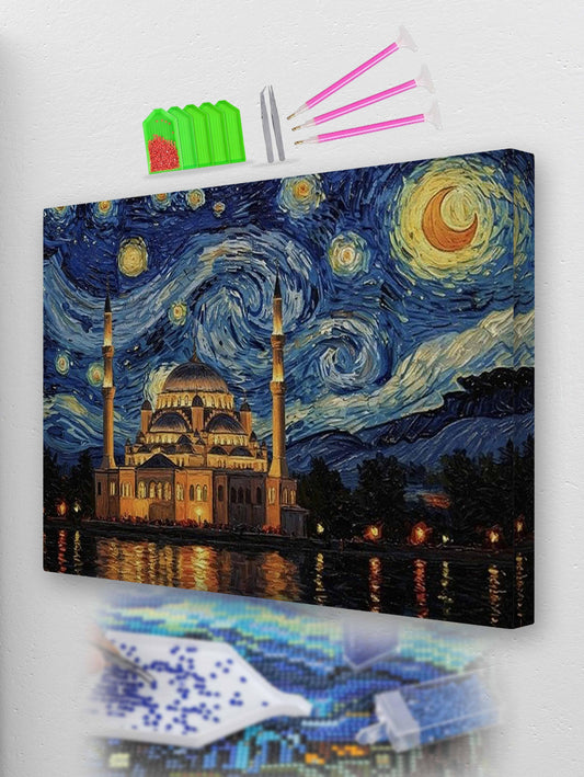 Blue Mosque Starry Night Diamond Painting Kit