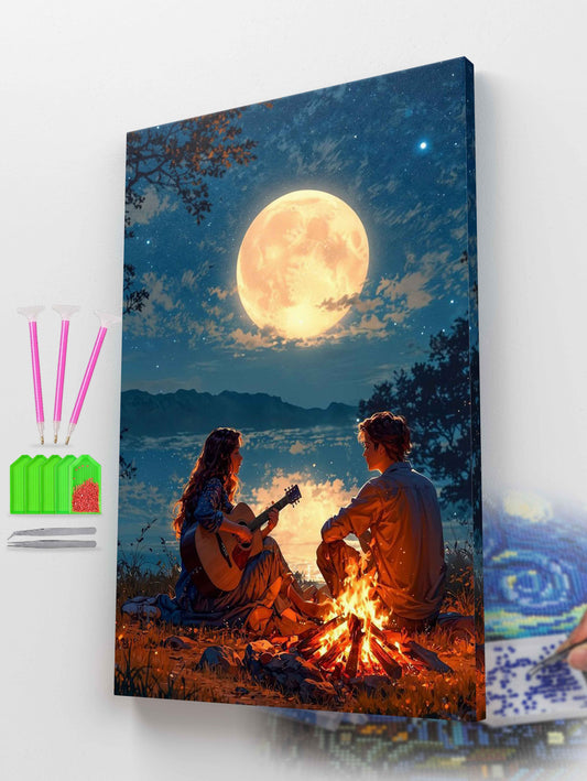 Romantic Night Guitar Art Diamond Painting Kit