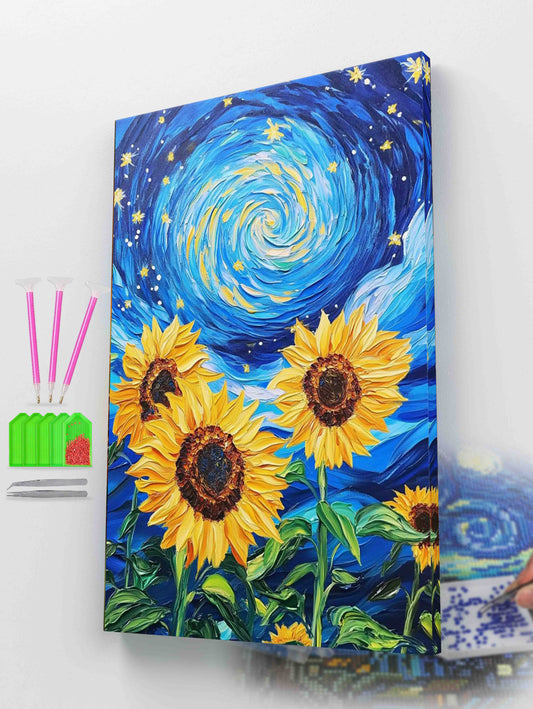 Sunflowers Under the Stars| Diamond Painting Kit